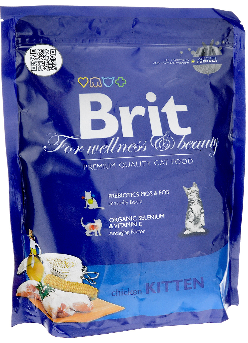Корм сухой Brit Premium для котят, беременных и кормящих кошек, с курицей, 300 г8594031443896 Корм сухой Brit Premium для котят, беременных и кормящих кошек, с курицей, 300 г8594031443896Полноценный сбалансированный корм Brit Premium предназначен для котят от 1 месяца до 1 года, также рекомендуется для беременных и кормящих кошек всех пород. Он не содержит пшеницы, что обеспечивает максимальное снижение пищевой аллергии. Содержание пребиотиков MOS и FOS повышает иммунитет и поддерживает здоровую микрофлору кишечника. Органический селен и витамин Е замедляют процессы старения. Товар сертифицирован.