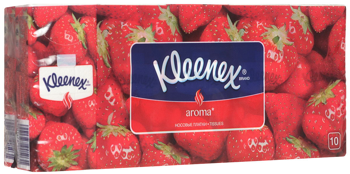 Kleenex Платочки носовые Клубника 10 х 10 шт26083516 Kleenex Платочки носовые Клубника 10 х 10 шт26083516Мягкие платочки Клинекс с приятным запахом сладкой клубники напомнят вам о лете и помогут бороться со стрессами и плохим настроением.