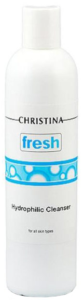 Christina Гидрофильный очиститель для всех типов кожи Fresh Hydropilic Cleanser 300 млL-10 Christina Гидрофильный очиститель для всех типов кожи Fresh Hydropilic Cleanser 300 млL-10Гидрофильный очиститель для всех типов кожи Christina Fresh Hydropilic Cleanser предназначен для глубокого очищения кожи. Средство содержит множество различных растительных экстрактов, которые увлажняют, питают и снимают раздражения. Очиститель от Christina подходит для кожи любого типа. После применения гидрофильного очистителя от Christina кожа становится нежной и мягкой, шелковистой и приятной на ощупь.