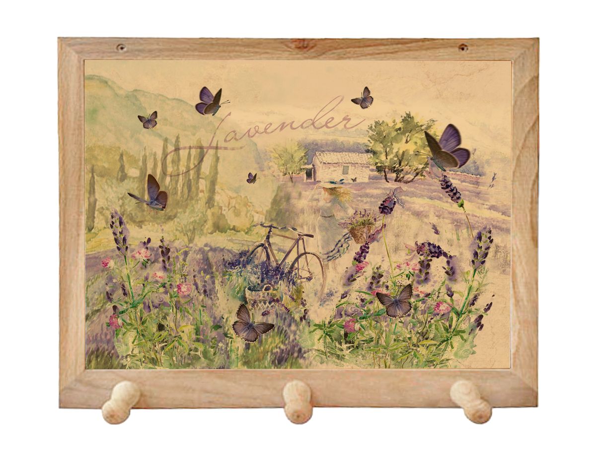 Вешалка GiftnHome Лаванда, с 3 крючками, 38 х 34 смTH-Lavander(b) Вешалка GiftnHome Лаванда, с 3 крючками, 38 х 34 смTH-Lavander(b)Вешалка GiftnHome Лаванда в стиле Art-Casual изготовлена из натурального дерева в комбинации с модными цветными принтами на корпусе от Креативной студии AntonioK. Вешалка снабжена 3 крючками для подвешивания аксессуаров, полотенец, прихваток и другого текстиля. Это изделие больше, чем просто вешалка, оно несет интерьерное решение, задает настроение и стиль на вашей кухне, столовой или дачной веранде. Art-Casual значит буквально повседневное искусство. Это новый стиль предложения обычных домашних аксессуаров в качестве элементов, задающих стиль и шарм окружающего пространства. Уникальное сочетание привычной функциональности и декоративной, интерьерной функции - это актуальная, современная тенденция от прогрессивных производителей товаров для дома.