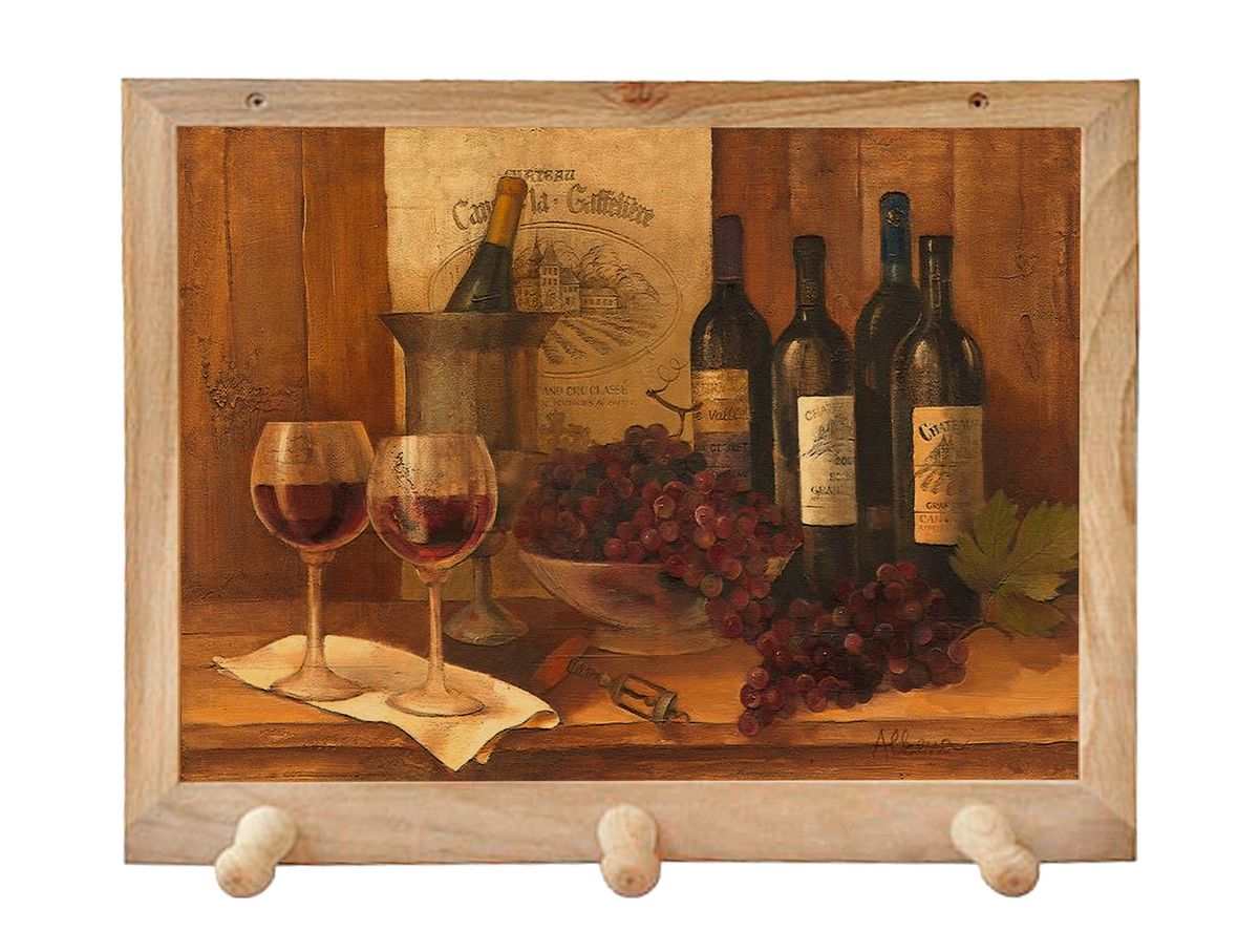 Вешалка GiftnHome Винтажные вина, с 3 крючками, 38 х 34 смTH-VinWines(b) Вешалка GiftnHome Винтажные вина, с 3 крючками, 38 х 34 смTH-VinWines(b)Вешалка GiftnHome Винтажные вина в стиле Art-Casual изготовлена из натурального дерева в комбинации с модными цветными принтами на корпусе от Креативной студии AntonioK. Вешалка снабжена 3 крючками для подвешивания аксессуаров, полотенец, прихваток и другого текстиля. Это изделие больше, чем просто вешалка, оно несет интерьерное решение, задает настроение и стиль на вашей кухне, столовой или дачной веранде. Art-Casual значит буквально повседневное искусство. Это новый стиль предложения обычных домашних аксессуаров в качестве элементов, задающих стиль и шарм окружающего пространства. Уникальное сочетание привычной функциональности и декоративной, интерьерной функции - это актуальная, современная тенденция от прогрессивных производителей товаров для дома.