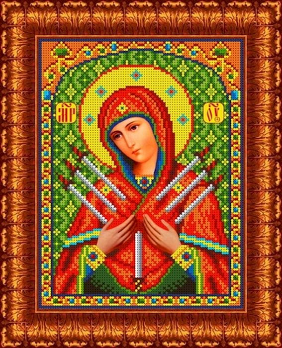 Ткань схема для вышивки бисером или крестом Каролинка Семистрельная, 18,5х24,5 см. кби 4018/1кби 4018-1 Ткань схема для вышивки бисером или крестом Каролинка Семистрельная, 18,5х24,5 см. кби 4018/1кби 4018-1Рисунок схема для вышивки бисером и крестом на габардине,дублированном флизилином.На основе для вышивки предлагается вышивать тремя техниками /бисером,крестом,смешанной/.Дана раскладка в граммах и номерах бисера Чехия,метрах и номерах мулине Гамма.