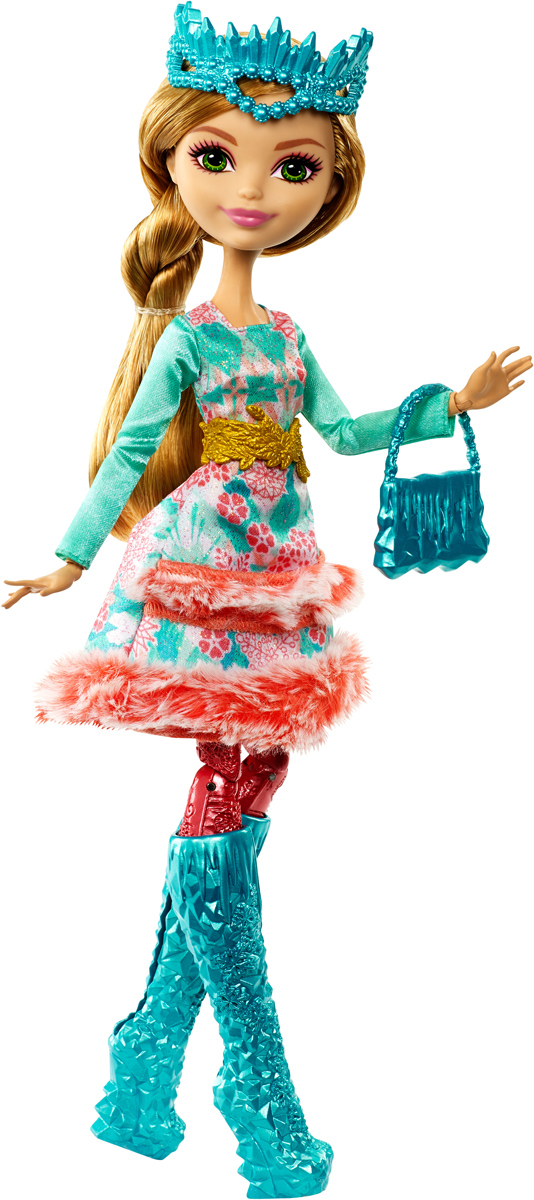 Ever After High Кукла Заколдованная зима Эшлин ЭллаDKR62_DKR64 Ever After High Кукла Заколдованная зима Эшлин ЭллаDKR62_DKR64Кукла Ever After High Эшлин Элла выглядит потрясающе - никакие морозы красотке не страшны и она готова преодолеть все трудности с друзьями в борьбе за тепло. Оригинальное платье-шубка с ярким принтом, шикарная корона на голове и теплые сапожки. Девушка не забыла взять с собой сумочку и другие аксессуары. Золотистые волосы заплетены в шикарную косу. Образ заканчивает отличный макияж - яркий и в меру подходящий для длительного путешествия. В комплект к кукле входят кольцо для девочек и карточка-история.