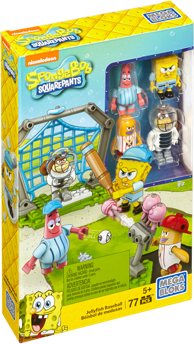 Mega Bloks Губка Боб Конструктор Бейсбол с медузамиDLB16_DLB17 Mega Bloks Губка Боб Конструктор Бейсбол с медузамиDLB16_DLB17Поклонники Губки Боба смогут сыграть в бейсбол медузой или же отправиться в рейды по семи морям, собрав наборы с любимыми персонажами: Губкой Бобом, Патриком, Сэнди и мистером Крабсом - в костюмах бейсболистов или пиратов. В каждом наборе вы найдете четыре или пять фигурок с аксессуарами, а также особый предмет с подвижными деталями, например, пиратский плот с доской, метатель медуз или кабину для тренировок по бейсболу, способную изменяться в размерах. Конструктор Mega Bloks Губка Боб. Бейсбол с медузами включает в себя 77 разноцветных пластиковых элементов. Конструктор - это один из самых увлекательных и веселых способов времяпрепровождения. Ребенок сможет часами играть с конструктором, придумывая различные ситуации и истории.