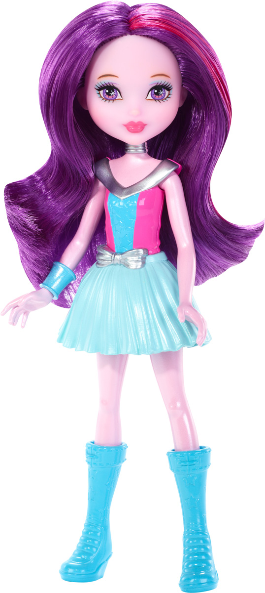 Barbie Мини-кукла Космическое приключение цвет одежды розовый голубойDNB99_DNC01 Barbie Мини-кукла Космическое приключение цвет одежды розовый голубойDNB99_DNC01Смелая маленькая кукла-фея отправляется на поиски веселья за пределы Вселенной! Эта маленькая куколка - настоящая звезда приключений. Куколка одета в розовый неснимаемый корсаж, голубую юбочку и высокие голубые сапоги. На руке у куколки красуется голубой браслетик. Длинные фиолетовые волосы куколки мягкие и послушные, их приятно расчесывать и создавать различные прически. Эта симпатичная куколка подарит море веселья и приключений. Вашей малышке понравится воссоздавать сцены или разыгрывать с куклой сюжеты собственных историй. Руки и ноги у куклы подвижные, что позволяет придать разнообразные позы. Собери всех кукол и все аксессуары из фильма Barbie и космическое приключение и открой для себя целую вселенную увлекательных историй!