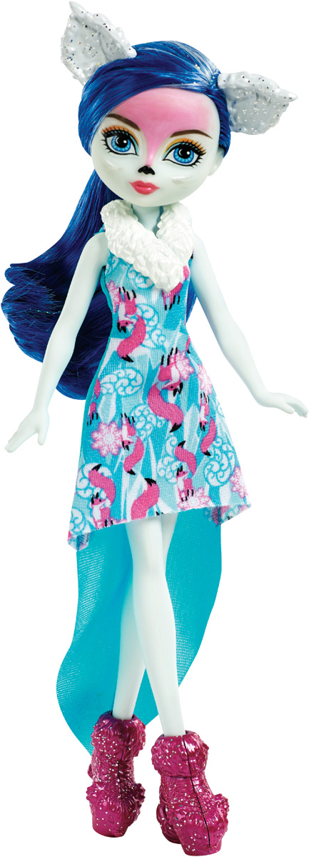 Ever After High Кукла Снежная фея ФоксаннаDNR63_DNR64 Ever After High Кукла Снежная фея ФоксаннаDNR63_DNR64Кукла Ever After High Снежная фея Фоксанна станет отличным подарком для любой девочки. Снежная фея Фоксанна защищает лесные создания, она - хранительница лис. Кукла имеет длинные синие волосы с блестящими прядями. Наряд куклы состоит из яркого платья, украшенного изображениями розовых лисичек и розовых сапожек. Образ дополняют белые ушки, ожерелье и необычный макияж. Игрушка изготовлена из безопасных нетоксичных материалов и полностью соответствует всем требованиям безопасности.