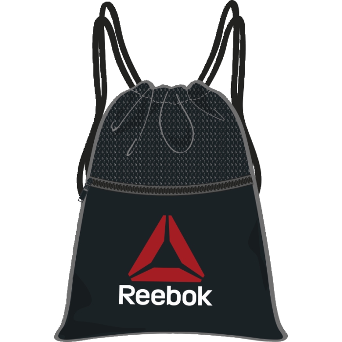 Рюкзак спортивный Reebok Lin Per Gymbag, цвет: черный. AO0397AO0397 Рюкзак спортивный Reebok Lin Per Gymbag, цвет: черный. AO0397AO0397Спортивный рюкзак выполнен из прочного полиэстера. Модель застегивается на регулируемый шнурок для комфорта. Карман спереди на молнии для хранения мелочей.