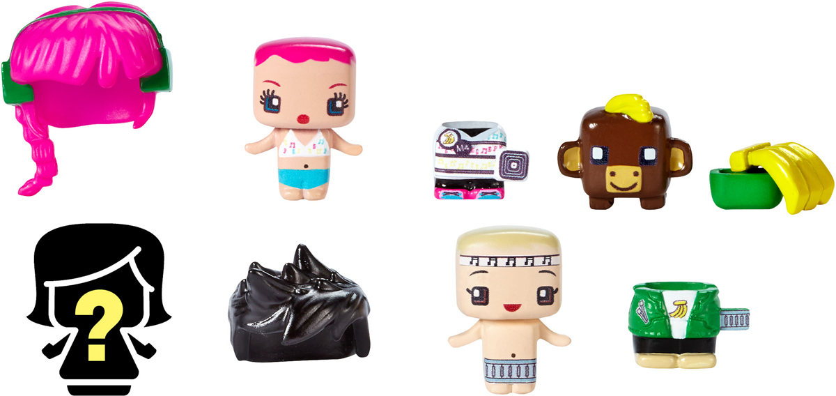 My Mini MixieQs Набор фигурок БарабанщикиDVV01_DWR14 My Mini MixieQs Набор фигурок БарабанщикиDVV01_DWR14Набор фигурок с аксессуарами My Mini MixieQs Барабанщики непременно приведет в восторг вашу малышку. В наборе три фигурки разных персонажей и животных. Только в этой серии можно встретить очаровательных питомцев MixieQs, например, щенка и котенка. Самое интересное в этих фигурках то, что разные персонажи могут меняться одеждой и прическами. Невозможно удержаться, чтобы не начать играть с ними сразу, достав из упаковки! Дети сами смогут создавать уникальные фигурки Mixiqes! В наборе имеются две видимые фигурки (они встречаются только в этом конкретном наборе) и одна скрытая. Скрытые фигурки распределены по всей серии, чтобы их было интереснее собирать.