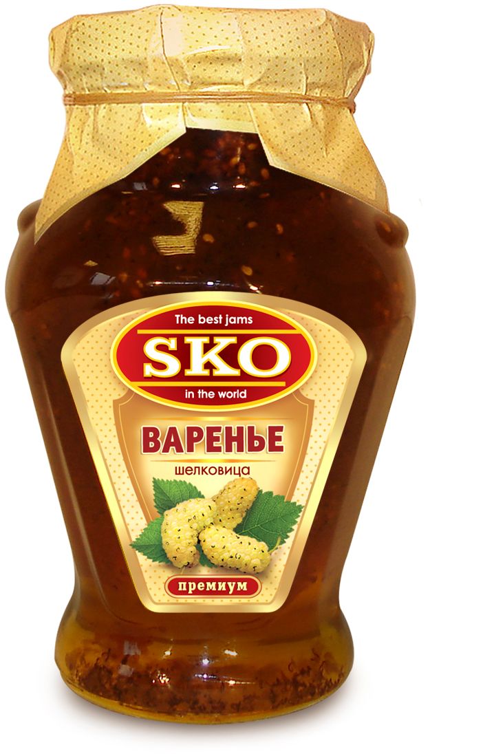 SKO варенье из шелковицы, 400 г11014 SKO варенье из шелковицы, 400 г11014Варенье из шелковицы SKO приготовлено по-домашнему рецепту и современным технологиям. Может использоваться для приготовления пирогов, тортов и других разнообразных десертов, а также в качестве самостоятельного лакомства. Однажды попробовав, невозможно забыть сладкий, необычный и притягательный вкус шелковичного варенья. Варенье из белой шелковицы используют как начинку для массы вкусных блюд. Оно также является профилактическим средством при различных сердечно-сосудистых и желудочно-кишечных заболеваниях и гипохромной анемии. Белая шелковица содержит большое количество ресвератрола - сильного растительного антиоксиданта.