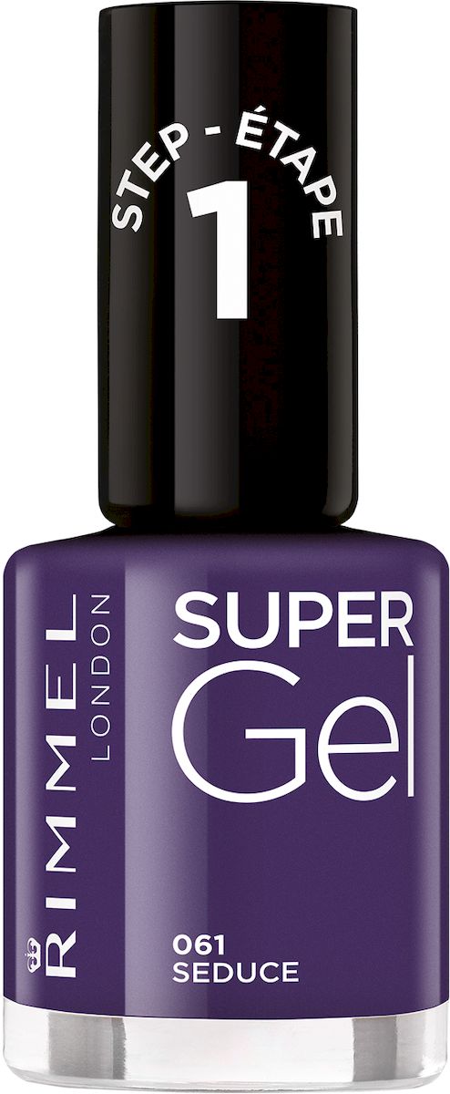 Rimmel Super Gel Nail polish Гель-лак для ногтей, тон 061 фиолетовый, 12 мл34776273061 Rimmel Super Gel Nail polish Гель-лак для ногтей, тон 061 фиолетовый, 12 мл34776273061Коллекция эксклюзивных оттенков от Кейт Мосс для еще более модного гелевого маникюра! STEP 14