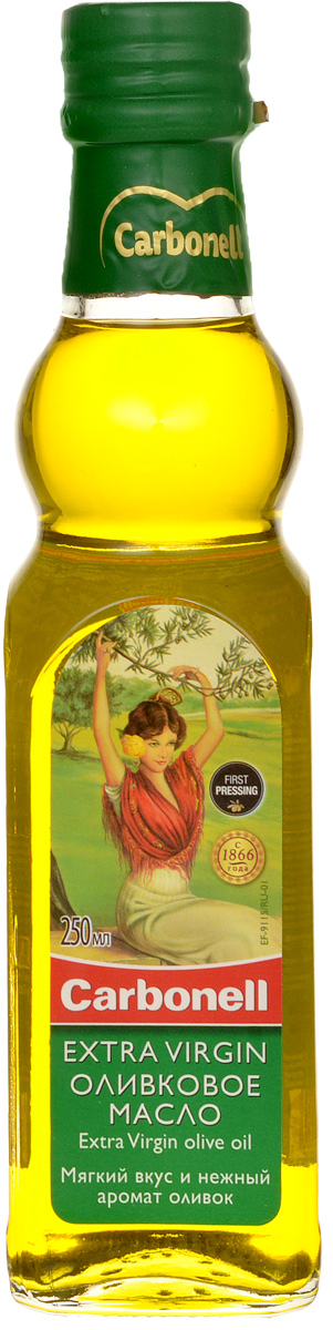 Сarbonell Extra Virgin оливковое масло, 250 млгзк050 Сarbonell Extra Virgin оливковое масло, 250 млгзк050Сarbonell Extra Virgin - превосходное нерафинированное оливковое масло первого холодного отжима. Вкус насыщенный с ароматом свежевыжатых оливок.