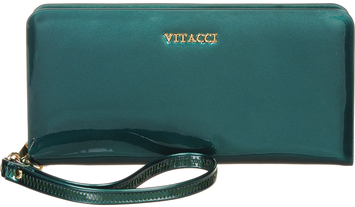Кошелек женский Vitacci, цвет: зеленый. HS003HS003 Кошелек женский Vitacci, цвет: зеленый. HS003HS003Модный женский кошелек Vitacci выполнен из натуральной лаковой кожи. Модель закрывается на застежку-молнию. Внутри 3 отделения для купюр, отделение для мелочи на застежке-молнии и 6 длинных карманов. Изделие дополнено съемным кожаным ремешком с замком-карабином. Такой кошелек станет прекрасным стильным подарком для любителей респектабельных аксессуаров и порадует простотой и функциональностью. Изделие упаковано в фирменную коробку.