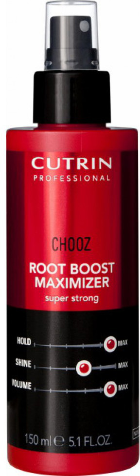 Cutrin Спрей для прикорневого объема экстра сильной фиксации Root Boost Maximizer Super Strong, 150 мл12768 Cutrin Спрей для прикорневого объема экстра сильной фиксации Root Boost Maximizer Super Strong, 150 мл12768Обеспечивает сильную и продолжительную фиксацию прикорневого объема. Особенно эффективен при укладке тонких волос. Защищает волосы и прическу от негативных факторов внешней среды, в том числе от высоких температур при укладке феном и от повышенной влажности.