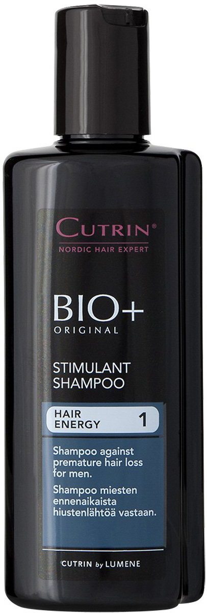 Cutrin Стимулирующий шампунь для мужчин BIO+ Stimulant Shampoo, 200 млCutrin14227 Cutrin Стимулирующий шампунь для мужчин BIO+ Stimulant Shampoo, 200 млCutrin14227Препятствует преждевременному выпадению волос у мужчин и стимулирует рост новых. Новый активный ингредиент ProcapilTM защищает волосяную луковицу, стимулирует метаболизм клеток, улучшает питание волосяных фолликулов. Ксилитол, лактитол и пальмовый экстракт нормализуют работу сальных желез и улучшают состояние кожи головы. Для получения наилучших результатов, необходимо использовать в комплексе со Стимулирующим лосьоном для мужчин.