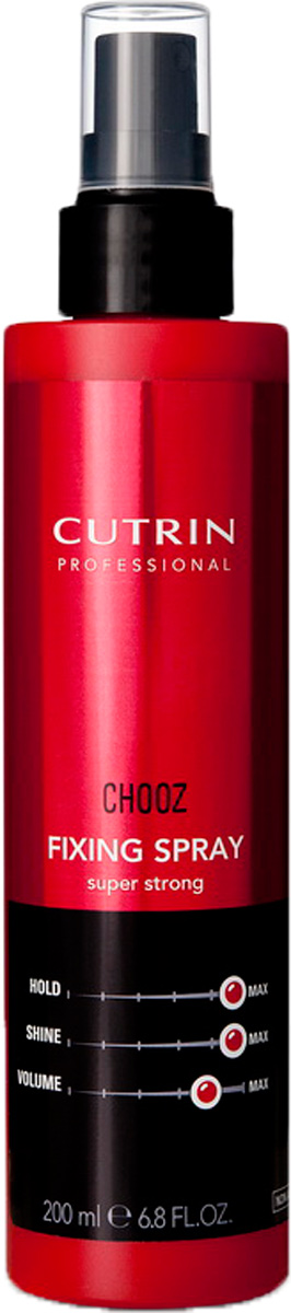 Cutrin Лак-спрей экстра-сильной фиксации Fixing Spray Super Strong, 200 млspray12766 Cutrin Лак-спрей экстра-сильной фиксации Fixing Spray Super Strong, 200 млspray12766Неаэрозольный лак-спрей обеспечивает экстра-сильную фиксацию и придает волосам дополнительный блеск. Незаменимое средство для создания причесок из длинных волос, позволяет фиксировать отдельные элементы прически. Пантенол оказывает на волосы ухаживающий эффект.