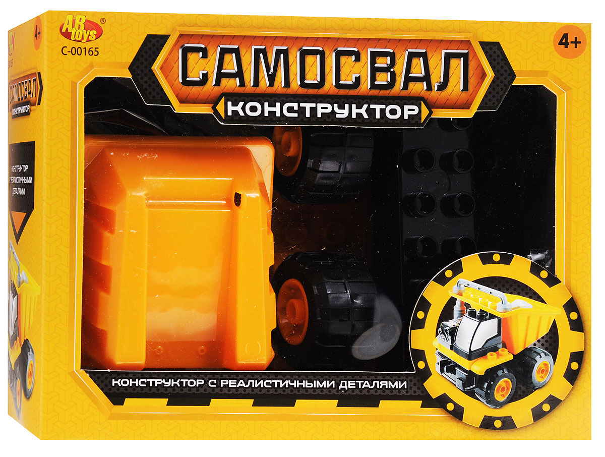 ABtoys Конструктор СамосвалC-00165 ABtoys Конструктор СамосвалC-00165В наборе пластикового конструктора находится все необходимое для сборки самосвала. В коробке ребенок найдет 9 деталей, с помощью которых он сможет собрать новое транспортное средство для своей коллекции. Собранная модель отличается своей реалистичностью. Корпус изделия выполнен в желтом цвете, а его колеса, кабина и соединительные элементы - в черном. После того, как самосвал будет собран, его можно будет использовать в сюжетных играх. В процессе игры с конструктором у ребенка развиваются творчество, воображение и мелкая моторика рук.