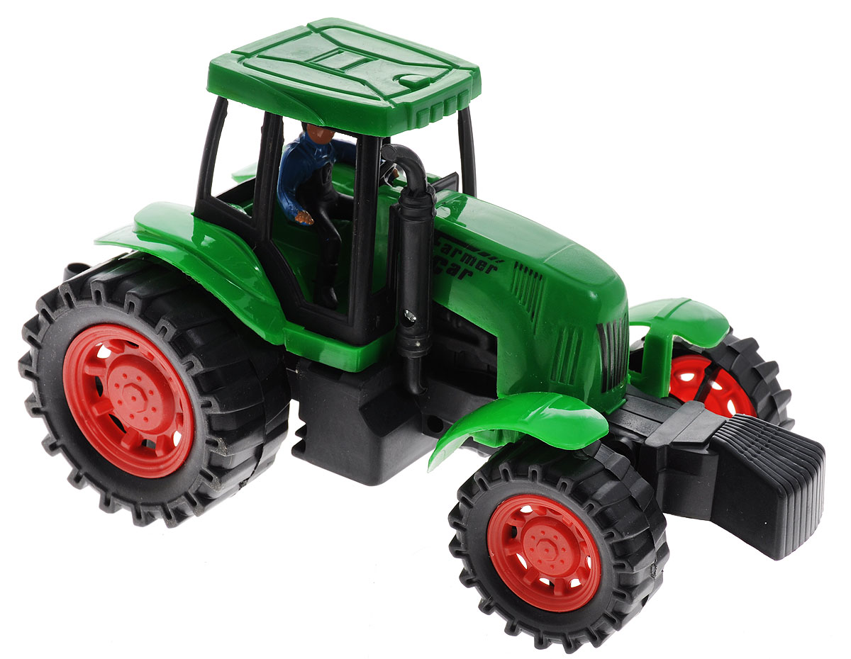 Junfa Toys Трактор инерционный цвет зеленый798-A11 Junfa Toys Трактор инерционный цвет зеленый798-A11Инерционный трактор Junfa Toys станет отличным подарком на любой праздник. Игрушка выполнена из прочных и безопасных для ребенка материалов. Пластиковые колеса хорошо прокручиваются без какого-либо торможения и проскальзывания. У трактора имеется лестница для водителя. В кабине находится съемная фигурка. Кроме того, трактор оснащен инерционным механизмом, что сделает игру еще интереснее. Достаточно немного подтолкнуть машинку вперед или назад, а затем отпустить, и она сама поедет в ту же сторону. Порадуйте своего ребенка такой замечательной игрушкой.