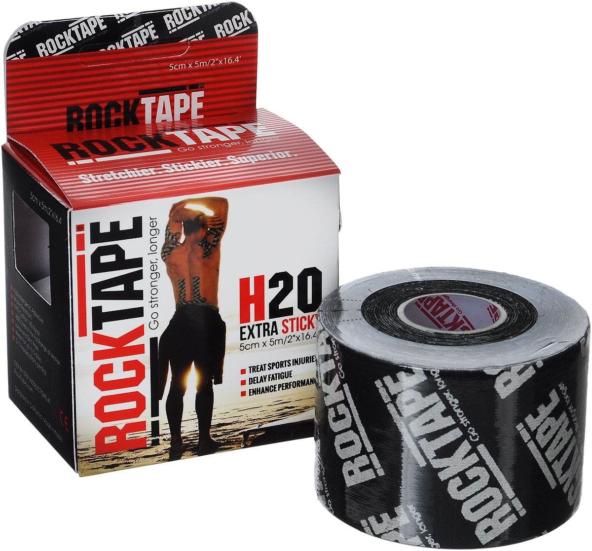 Кинезиотейп Rocktape H2O, цвет: черный, белый, 5 х 500 смRCT100-BKLH2O-OS Кинезиотейп Rocktape H2O, цвет: черный, белый, 5 х 500 смRCT100-BKLH2O-OSКинезиотейп Rocktape H2O, выполненный из хлопка и нейлона, был создан специально для водных видов спорта - его клеевая основа еще более стойкая и выдерживает многочасовые пребывания в воде, при этом тейп не теряет свои свойства и продолжает поддерживать спортсмена в течение нескольких дней и в любых условиях. Изделие имеет плотную волнообразную структуру ткани. Не содержит латекса и цинка, водостойкий. Кинезиотейп носится до 5 дней, не теряя своих свойств. 180% эластичности.