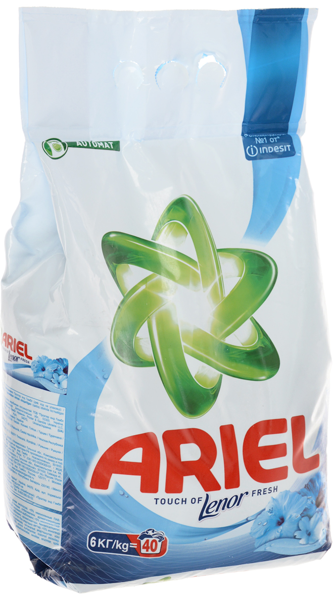 Стиральный порошок Ariel Lenor Touch of Fresh, автомат, 6 кгAS-81490171 Стиральный порошок Ariel Lenor Touch of Fresh, автомат, 6 кгAS-81490171Стиральный порошок Ariel Lenor Touch of Fresh обеспечивает невероятную мягкость и свежесть, облегчает глажение и оказывает антистатический эффект. Содержит экстра эффект кондиционера Lenor, предназначен для стирки в стиральных машинах любого типа. Он эффективно отстирывает различные пятна. Подходит как для белых, так и для цветных тканей. Не предназначен для стирки изделий из шерсти и шелка. Ariel обеспечивает высокий уровень качества стирки: специальная формула проникает глубоко в волокна ткани, чтобы помочь вам удалить пятна. Порошок рекомендован ведущими производителями стиральных машин для безупречных результатов стирки и защиты стиральной машины от известкового налета и накипи. Товар сертифицирован.