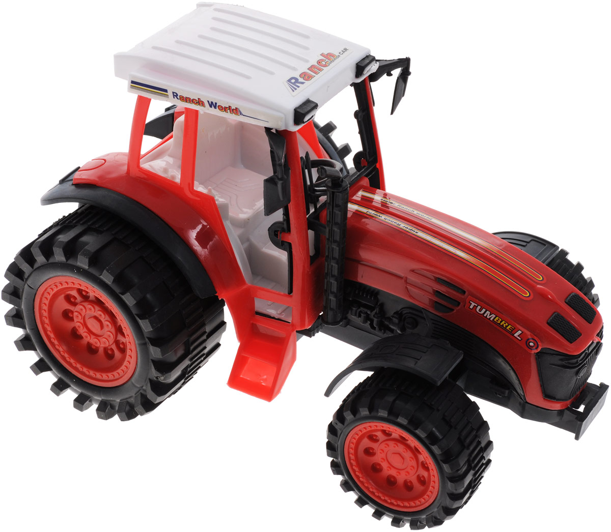 Junfa Toys Трактор инерционный Ranch World цвет красный0488-97 Junfa Toys Трактор инерционный Ranch World цвет красный0488-97Инерционный трактор Junfa Toys станет отличным подарком на любой праздник. Игрушка выполнена из прочных и безопасных для ребенка материалов. Пластиковые колеса хорошо прокручиваются без какого-либо торможения и проскальзывания. У трактора имеется лестница, по которой небольшая фигурка какого-либо жителя игрушечного города сможет подниматься в кабину. Кроме того, трактор оснащен инерционным механизмом, что сделает игру еще интереснее. Чтобы он самостоятельно поехал вперед, поставьте его на ровную поверхность, слегка надавите на трактор, оттяните назад и отпустите. Порадуйте своего ребенка такой замечательной игрушкой.