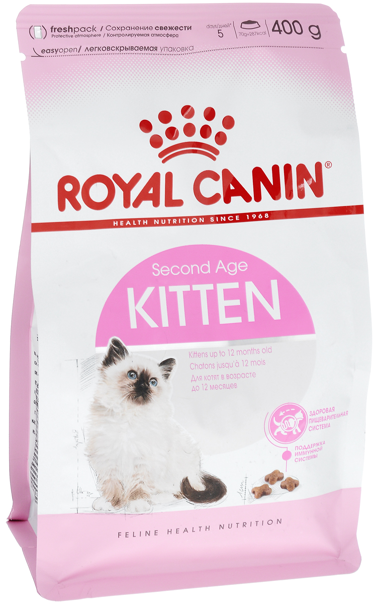 Корм сухой Royal Canin Kitten, для котят в возрасте до 12 месяцев, 400 г2379 Корм сухой Royal Canin Kitten, для котят в возрасте до 12 месяцев, 400 г2379Сухой корм Royal Canin Kitten - полнорационный корм для котят до 12 месяцев. Здоровье пищеварительной системы. В течение периода роста пищеварительная система котенка остается несовершенной и продолжает постепенно развиваться в течение еще нескольких недель. Уникальная комбинация питательных веществ помогает поддерживать здоровое пищеварение котенка и нормализует стул. Легкоусвояемые белки (L.I.P.), адаптированное содержание клетчатки (в том числе подорожника и пребиотиков) способствует балансу кишечной микрофлоры. Естественная защита. Комплекс антиоксидантов и пребиотики, содержащиеся в продукте KITTEN, поддерживают естественные защитные силы котенка. Гармоничный рост. Сбалансированное содержание легкоусвояемых белков (L.I.P.), витаминов и минеральных веществ в продукте KITTEN способствует росту котенка, а также удовлетворяет его энергетические потребности в период интенсивного роста. LIP. Благодаря высокоусвояемым белкам L.I.P. (90%...