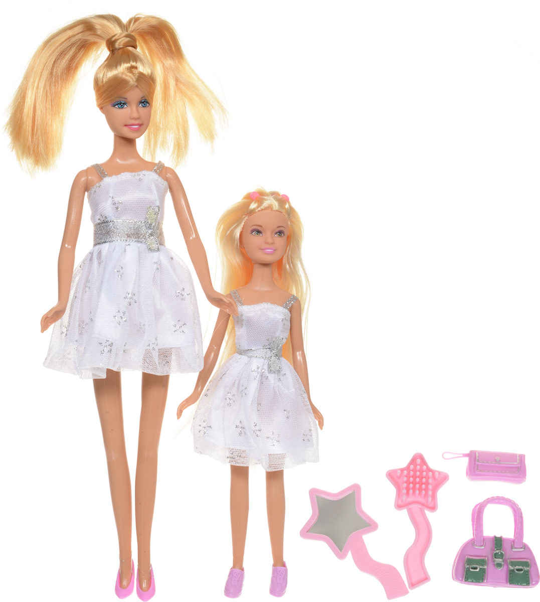 Defa Игровой набор с куклами Lucy Sisters цвет платьев белый8126d Defa Игровой набор с куклами Lucy Sisters цвет платьев белый8126dКуклы-сестрички Lucy. Sisters от компании Defa непременно понравятся вашей малышке и станут ее любимыми игрушками. Куклы Defa известны на весь мир своими забавными щечками и смешной улыбкой. Куклы одеты в короткие белые платья с блестками и в розовые туфельки. У кукол длинные светлые волосы, вашей дочурке непременно понравится заплетать волосы куколок, придумывая разнообразные прически и новые образы. Голова, руки и ноги кукол подвижны. В комплекте с куклами имеются модные розовые сумочки и расческа с зеркальцем. Куклы, пожалуй, самые популярные игрушки в мире. Девочки обожают играть с ними, отправляясь в сказочную страну грез. Собери всю коллекцию забавных модниц от компании Defa. Порадуйте свою малышку таким великолепным подарком!