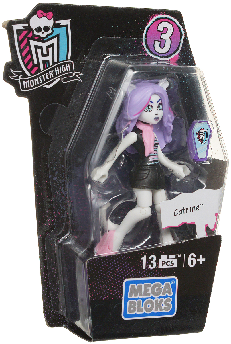 Mega Bloks Monster High Конструктор Catrine DemewCNF78_DRB95 Mega Bloks Monster High Конструктор Catrine DemewCNF78_DRB95Катрин - дочь Кошки-Оборотня, художница из Скарижа. Признается, что бывает педантична и требовательна, поэтому ей иногда трудно закончить рисунок. Любит раскладывать по местам свои кисти, краски и мелки. Это ее успокаивает. Конструктор Mega Bloks Monster High. Catrine Demew изготовлен из прочного пластика высокого качества, нетоксичного и безопасного для детей. Конструктор состоит из 13 деталей, собрав которые, ребенок получит мини- фигурку - одну из главных героинь мультсериала Monster High. Фигурка тщательно детализирована и подвижна, что позволяет игрушке принимать бесчисленное количество самых невероятных поз. Детали конструктора с легкостью крепятся друг к другу. Размер составных элементов очень удобен для того, чтобы ребенку было комфортно играть. Среди элементов конструктора имеются модный аксессуар и мобильный телефон. Соберите все наборы Mega Bloks. Monster High и постройте свой причудливый сказочный мир. Собирая конструктор,...