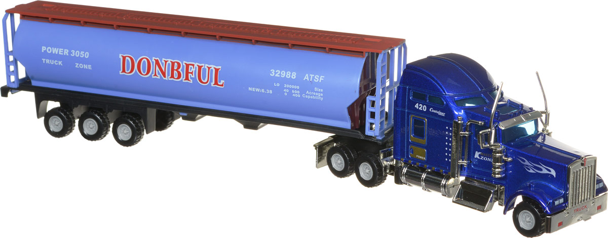 Junfa Toys Грузовик цвет голубой синий1807-1D_голубой, синий Junfa Toys Грузовик цвет голубой синий1807-1D_голубой, синийГрузовик Junfa Toys обязательно привлечет внимание вашего ребенка. Игрушка выполнена в масштабе 1:48 из прочного пластика и металла в виде мощного грузовика с полуприцепом. Полуприцеп отсоединяется, колеса свободно вращаются. Высокая степень детализации делает игру с машинкой еще более интересной, а также позволит игрушке стать украшением любой коллекции грузовиков. Малыш проведет с этой игрушкой много увлекательных часов, разыгрывая различные ситуации. Ваш ребенок будет в восторге от такого подарка!