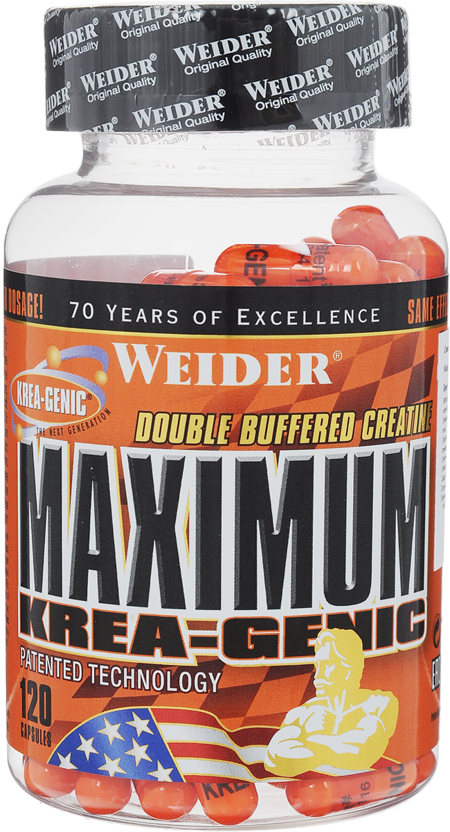 Добавка пищевая Weider Maximum Krea-Genic, 120 капсул31851 Добавка пищевая Weider Maximum Krea-Genic, 120 капсул31851Weider Maximum Krea-Genic - это креатин последнего поколения. В отличие от обычного моногидрата креатина, добавка располагает двумя защитными буферными группами, которые предотвращают его разрушение как в желудке, так и в крови. Это очень важно и потому, что организм не перегружается продуктами распада креатина, что облегчает работу печени и почек. В состав Weider Maximum Krea-Genic входит активатор абсорбции, который увеличивает скорость транспорта креатина через клеточную оболочку. Как результат, большее количество креатина поступает в клетки мускулатуры. Кроме того стимулируется транспорт воды внутрь мышечных клеток, что делает мускулатуру более объемной. Для усвоения средства не требуется употреблять большое количество углеводов, что было необходимо в случае обычного моногидрата креатина. Состав: креатин, регуляторы кислотности, желатин, диоксид кремния, соли магния жирных кислот, аскорбиновая кислота, красители E110, E124, E171. Калорийность (4 капсулы): 1,7...