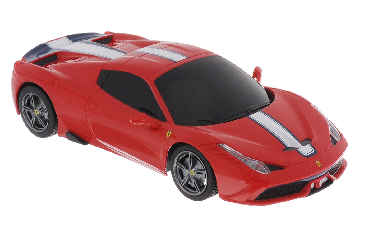 Rastar Радиоуправляемая модель Ferrari 458 Speciale A цвет красный71900_красный Rastar Радиоуправляемая модель Ferrari 458 Speciale A цвет красный71900_красныйРадиоуправляемая модель Rastar Ferrari 458 Speciale A является точной копией автомобиля Ferrari в масштабе 1/24. Модель обязательно вызовет интерес, как у детей, так и у взрослых. Модель автомобиля изготовлена из высококачественного пластика, шины выполнены из мягкой резины. Управление игрушкой происходит при помощи удобного пульта. Пульт управления работает на частоте 27 MHz. Автомобиль может перемещаться вперед-назад, поворачивать налево-направо, останавливаться. Ваш ребенок увлеченно будет играть с моделью, придумывая различные истории и устраивая соревнования. Порадуйте его таким замечательным подарком! Для работы автомобиля требуются 3 батарейки напряжением 1,5V типа АА (не входят в комплект). Для работы пульта управления требуются 2 батарейки напряжением 1,5V типа АА (не входят в комплект).