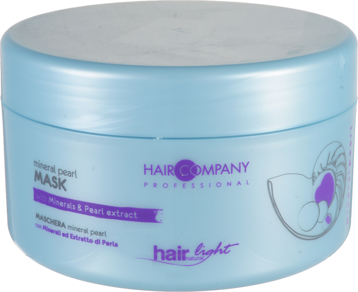 Hair Company Маска для волос с минералами и экстрактом жемчуга Professional Light Mineral Pearl Mask 500 мл255916 Hair Company Маска для волос с минералами и экстрактом жемчуга Professional Light Mineral Pearl Mask 500 мл255916Маска подходит для всех типов волос. Великолепно питает и совершенно не утяжеляет локоны. Ваши волосы будут послушными и блестящими по всей длине. Особенности продукта: Состав богат питательными веществами Волосы более объёмные и сияющие Дарит сбалансированное питание, от корней до самых кончиков Высокая концентрация минералов глубоко питает волосы и кожу головы Восстанавливает естественный баланс влаги и структуру волос. Экстракт жемчуга мгновенно делает волосы шелковистыми и дарит им экстра-сияние Результат применения – послушные, сияющие волосы, которые легко расчёсываются!