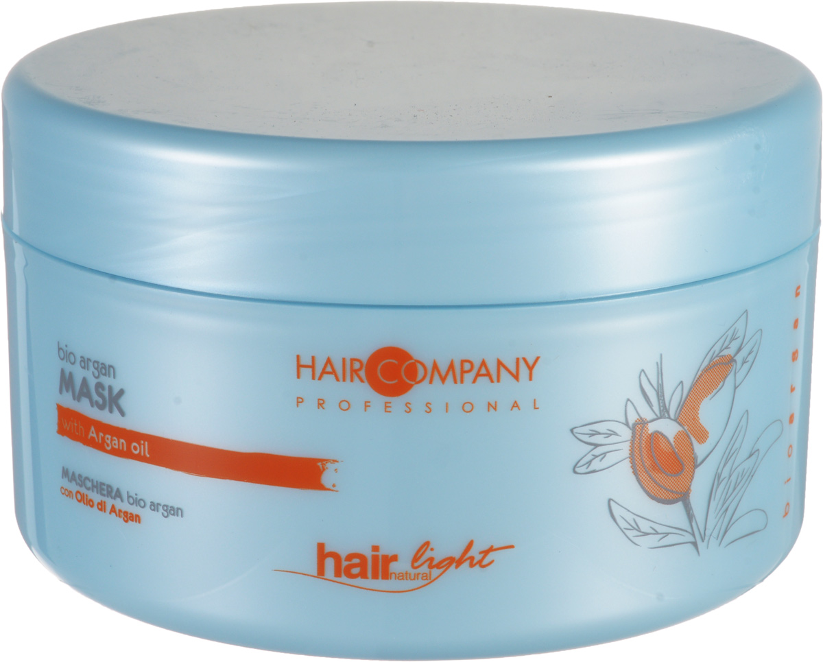 Hair Company Маска для волос с био маслом Арганы Professional Light Bio Argan Mask 500 мл255787 Hair Company Маска для волос с био маслом Арганы Professional Light Bio Argan Mask 500 мл255787Маска линии bio argan – идеальна для борьбы с ломкостью и обезвоживанием повреждённых и окрашенных волос. Масла Арганы увлажняют и поддерживают цвет локонов после окрашивания. Уход за волосами с аргановым маслом Ценное масло Арганы, получают из плодов дерева Аргании (Argania Spinosa), которое произрастает на юге Марокко. На протяжении тысячелетий используется в качестве эликсира красоты. Особенности продукта: Благодаря аргановому маслу в составе маски, цвет волос становится более насыщенным, живым и стойким Средство богато ненасыщенными кислотами и витамином Е Отлично увлажняет и питает волосы по всей длине Результат использования – волосы прекрасно защищены, увлажнены и их цвет более насыщенный.
