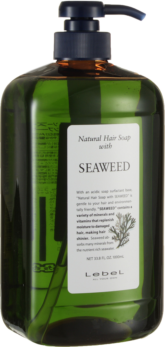 Lebel Natural Hair Шампунь с морскими водорослями Soap Treatment Seaweed, 1000 мл1583лп Lebel Natural Hair Шампунь с морскими водорослями Soap Treatment Seaweed, 1000 мл1583лпШампунь «Морские водоросли» Lebel Natural Hair Soap Treatment для нормальных волос и слабо повреждённых волос с экстрактом морских водорослей. Укрепляет волосы. Удобен для частого применения. Защищает от негативного воздействия окружающей среды. Выводит токсины из волос. Защищает от УФ (SPF 15).