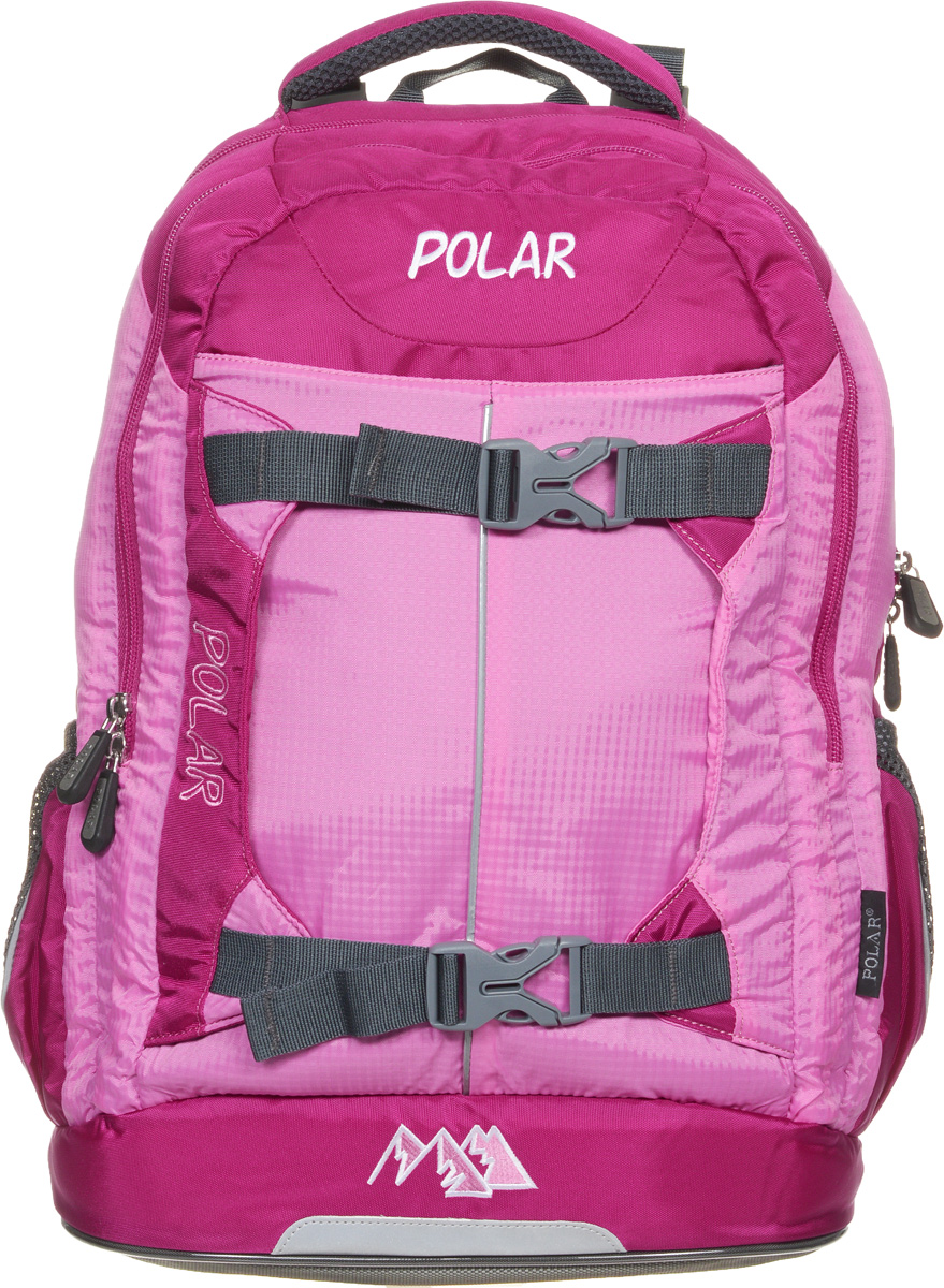 Рюкзак детский городской Polar, 24 л, цвет: розовый. П222-17П222-17 Рюкзак детский городской Polar, 24 л, цвет: розовый. П222-17П222-17Рюкзак состоит из двух отделений. Большое основное отделение предназначено для изделий и документов формата А4 без сложения. Также внутри расположен карман для ноутбука размером до 16 дюймов, а для дополнительной фиксации предмета отделение оснащено эластичными стяжками на пластиковом карабине. Второе отделение оснащено органайзером и также подходит для крупных и средних предметов. Снаружи расположены два кармана из сетчатой ткани и один большой карман на липучке. Дополнительно рюкзак оснащен удобной ручкой для переноски и светоотражающей вставкой.