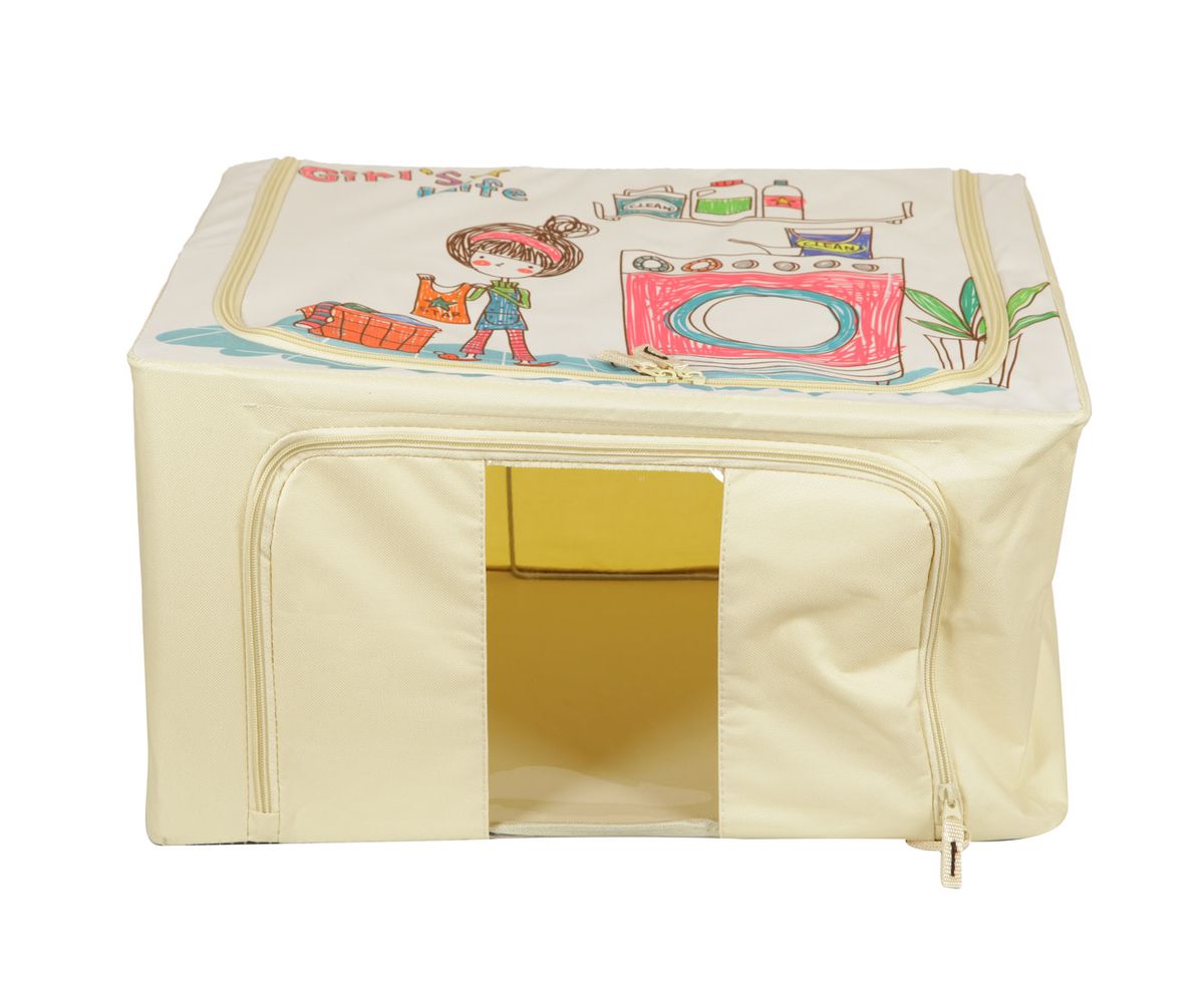 Кофр для храненияHomeMaster, с металлическим каркасом, цвет: бежевый, 50 х 40 х 28 смMF002 Кофр для храненияHomeMaster, с металлическим каркасом, цвет: бежевый, 50 х 40 х 28 смMF002Кофр с металлическим проволочным каркасом обеспечит бережное хранение вещей и позволит организовать внутреннее пространство вашего дома. Вы всегда быстро найдете нужную вещь благодаря прозрачному окошку, а двойные замки-молнии с верхней и боковой сторон обеспечат удобный доступ к содержимому.