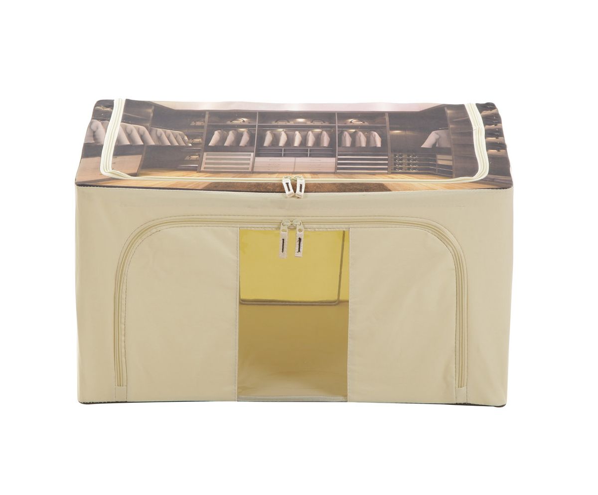 Кофр для храненияHomeMaster, с металлическим каркасом, цвет: бежевый, 60 х 42 х 32 смMF003 Кофр для храненияHomeMaster, с металлическим каркасом, цвет: бежевый, 60 х 42 х 32 смMF003Кофр с металлическим проволочным каркасом обеспечит бережное хранение вещей и позволит организовать внутреннее пространство вашего дома. Вы всегда быстро найдете нужную вещь благодаря прозрачному окошку, а двойные замки-молнии с верхней и боковой сторон обеспечат удобный доступ к содержимому.