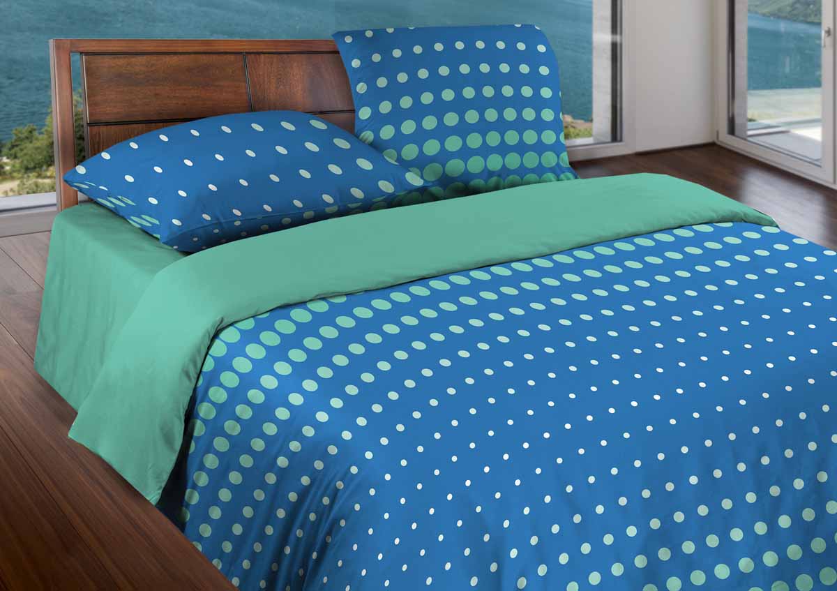 Комплект белья Wenge Dot Sea Blue, 1,5-спальный, наволочки 70х70361821 Комплект белья Wenge Dot Sea Blue, 1,5-спальный, наволочки 70х70361821Бязевое постельное белье состоит из 100% хлопка самого простого полотняного переплетения из достаточно толстых, но мягких нитей. Стоит постельное белье из этой ткани не намного дороже поликоттона или полиэфира, но приятней на ощупь и лучше пропускают воздух. Благодаря современным технологиям окраски, простыни не теряют свой цвет даже после множества стирок. По своим свойствам бязь уступает сатину, что окупается низкой стоимостью и неприхотливостью в уходе.
