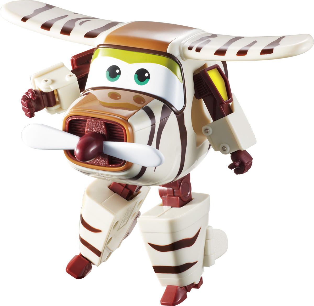 Super Wings Трансформер Бэлло YW710270YW710270 Super Wings Трансформер Бэлло YW710270YW710270Игрушка-трансформер Бэлло надолго займет внимание вашего ребенка. Игрушка выполнена из безопасного пластика в виде самолета по имени Бэлло, полностью повторяющего персонажа популярного мультсериала «Super Wings». Ваш ребёнок сможет всего за 10 шагов превратить самолет в робота и обратно. Сафари-самолёт Бэлло понимает абсолютно все языки животных и птиц. Когда между ребятами и зверятами нет согласия, Бэлло всегда поможет договориться. Шасси самолетика свободно вращаются, двери трансформируются в руки, а ноги для сафари легко выдвигаются из хвостовой части и убираются обратно. Эта игрушка непременно понравится вашему малышу, ведь она развивает любознательность, пространственное мышление, логику и мелкую моторику рук.