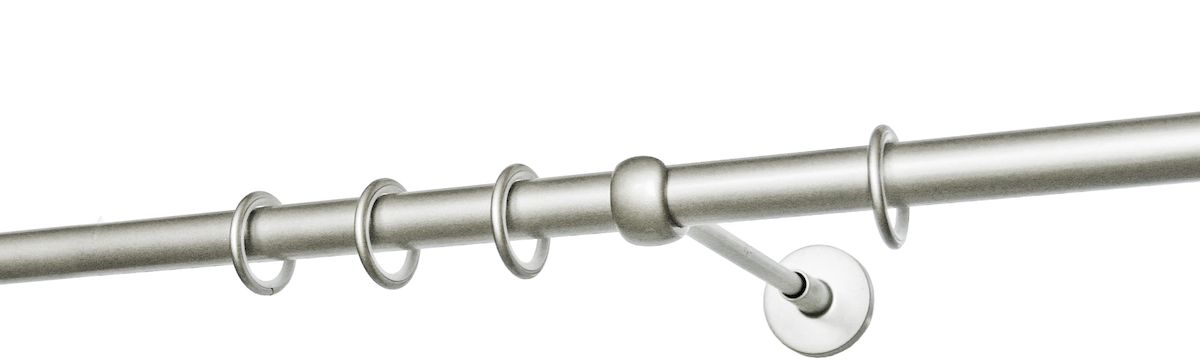 Карниз однорядный Уют "Ост", металлический, цвет: стальной, диаметр 25 мм, длина 160 см
