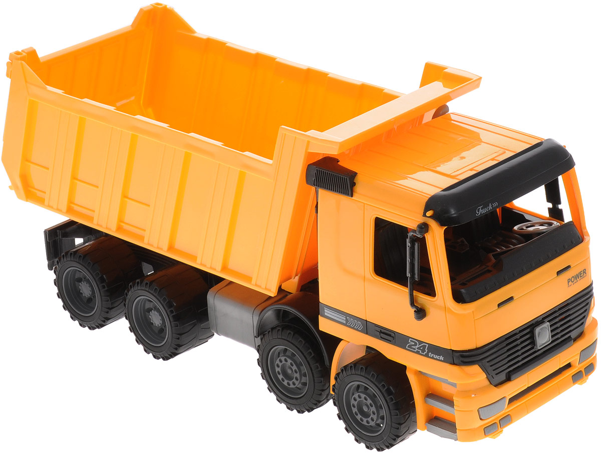 Junfa Toys Самосвал инерционный цвет оранжевый8288-5 Junfa Toys Самосвал инерционный цвет оранжевый8288-5Инерционный самосвал Junfa Toys обязательно привлечет внимание вашего ребенка. Игрушка выполнена из прочного пластика в виде мощного самосвала. При нажатии кнопки, расположенной на раме машины, кузов поднимается. Задний борт кузова открывается. Машина оснащена инерционным механизмом. Достаточно немного подтолкнуть машинку вперед или назад, а затем отпустить, и она сама поедет в ту же сторону. Малыш проведет с этой игрушкой много увлекательных часов, разыгрывая различные ситуации. Ваш ребенок будет в восторге от такого подарка!