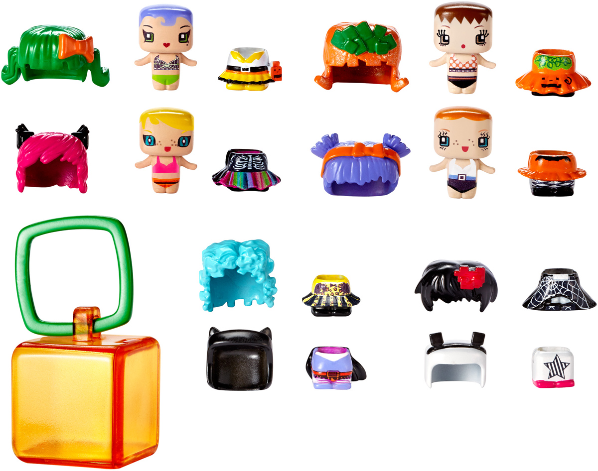 My Mini MixieQs Набор фигурок Костюмированная вечеринкаDXD63_DXD64 My Mini MixieQs Набор фигурок Костюмированная вечеринкаDXD63_DXD64Набор фигурок с аксессуарами My Mini MixieQs Костюмированная вечеринка непременно приведет в восторг вашу малышку. Самое интересное в этих фигурках то, что разные персонажи могут меняться одеждой и прическами. Невозможно удержаться, чтобы не начать играть с ними сразу, достав из упаковки! Из этого набора можно собрать более 400 различных стильных сочетаний! Дети сами смогут создавать уникальные фигурки Mixiqes! Набор посвящен сказочной теме, эти уникальные наряды можно найти только здесь. В наборе 4 фигурки, 8 причесок, 8 платьев и одна секретная фигурка. Кроме нарядов и причесок в набор входит прозрачный кубик-брелок для переноски любимого персонажа, чтобы девочкам было удобнее брать его с собой! Девочки могут прицепить брелок к рюкзаку или носить на себе, присоединив к украшению на шее.