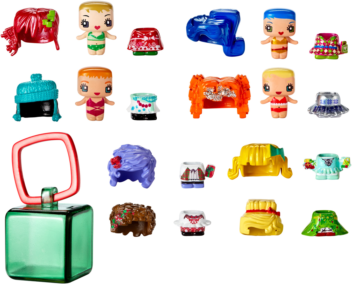 My Mini MixieQs Набор фигурок Зимний отдыхDXD63_DXD66 My Mini MixieQs Набор фигурок Зимний отдыхDXD63_DXD66Набор фигурок с аксессуарами My Mini MixieQs Зимний отдых непременно приведет в восторг вашу малышку. Самое интересное в этих фигурках то, что разные персонажи могут меняться одеждой и прическами. Невозможно удержаться, чтобы не начать играть с ними сразу, достав из упаковки! Из этого набора можно собрать более 400 различных стильных сочетаний! Дети сами смогут создавать уникальные фигурки MixieQs! Набор посвящен зимней теме, эти уникальные наряды можно найти только здесь. В наборе 4 фигурки, 8 причесок, 8 платьев и одна секретная фигурка. Кроме нарядов и причесок в набор входит прозрачный кубик-брелок для переноски любимого персонажа, чтобы девочкам было удобнее брать его с собой! Девочки могут прицепить брелок к рюкзаку или носить на себе, присоединив к украшению на шее.