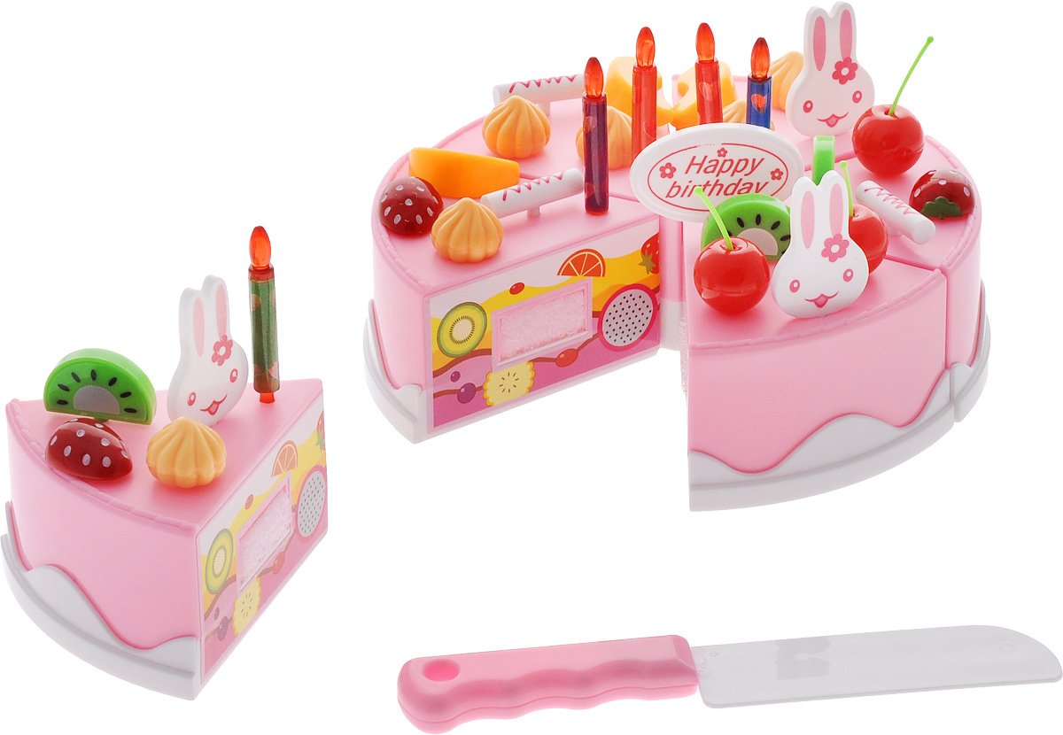 ABtoys Игрушечный набор Маленький кондитер 37 предметовPT-00277 ABtoys Игрушечный набор Маленький кондитер 37 предметовPT-00277Игрушечный набор ABtoys Маленький кондитер включает в себя кусочки игрушечного торта, нож и кондитерские украшения. Каждый элемент набора напоминает настоящую сладость. Если собрать все кусочки воедино, то получится целый торт! Можно украсить его элементами фруктов и аксессуарами, изображающими животных, и подать на стол. Используя нож, ребенок будет сам разрезать торт и угощать гостей. С таким набором ребенок будет воспитывать такие качества, как гостеприимство и хозяйственность.