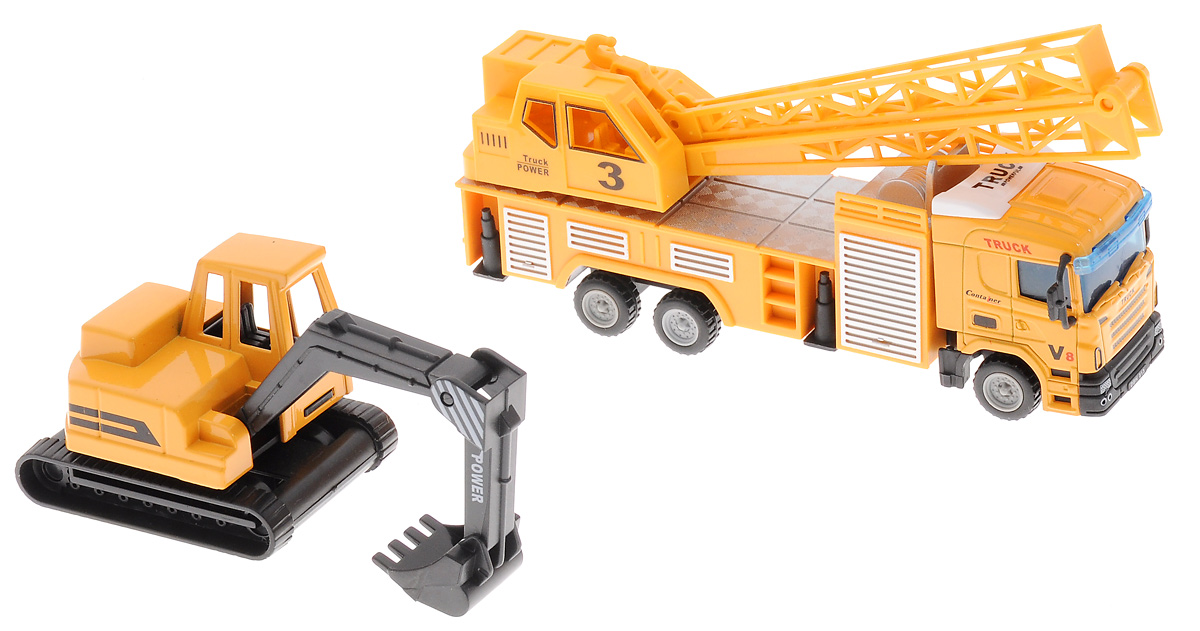 Junfa Toys Кран и экскаватор1813-2C Junfa Toys Кран и экскаватор1813-2CВ коллекции игрушечных автомашин ребенка совершенно отдельную роль играет спецтехника, ведь без таких тяжелых и функциональных машин сложно представить себе процесс строительства. В игровой набор от Junfa Toys входят функциональный экскаватор с подвижным ковшом и кран с раскладывающейся стрелой. Играть такими игрушками вдвойне приятно, ведь основная часть деталей выполнена из металла, что придает машинкам больше реалистичности и металлической тяжести.