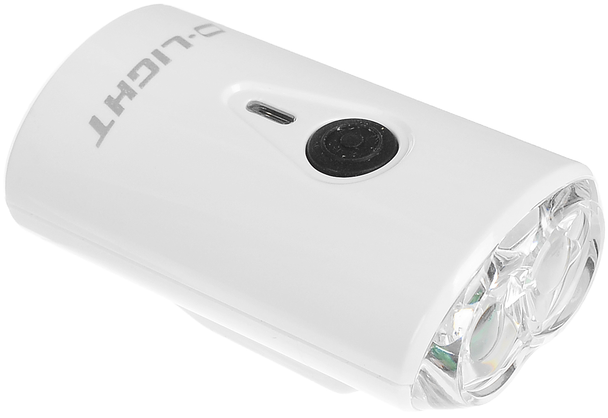 Фонарь велосипедный D-Light CG-211W, передний, с зарядкой от USB, цвет: белый, черныйCG-211W-White Фонарь велосипедный D-Light CG-211W, передний, с зарядкой от USB, цвет: белый, черныйCG-211W-WhiteПередний велофонарь D-Light CG-211W предназначен для обеспечения большей безопасности при поездках в темное время суток. Он легко крепится и снимается без дополнительных инструментов. Корпус изделия выполнен из прочного алюминия. Фонарь имеет 4 режима: 3 вида яркости свечения и мигание. Изделие водонепроницаемое. Сверху на корпусе расположен индикатор заряда батареи. Можно прикрепить к велосипедному шлему. Фонарь питается от литий-ионного аккумулятора, заряжающегося от компьютера при помощи USB. Время супер яркого свечения: 1,5 часа. Время усиленного свечения: 3 часа. Время обычного свечения: 6 часов. Время мигания: 12 ч. Размер фонаря (без учета крепления): 5,3 х 2,8 х 1,7 см.