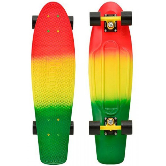 Пенни борд Penny Nickel 27 LTD, цвет: Rasta FadePNYCOMP27220 Пенни борд Penny Nickel 27 LTD, цвет: Rasta FadePNYCOMP27220Penny продукт 12-ти летнего опыта в производстве скейтбордов Бена Маккея. В Penny он вложил все что знал о дизайне и производстве, чтобы придумать качественную, крепкую, фановую и цветную виниловую доску пенни. PENNY комплект лонгборд для детей от 4-х лет. Предназначен для активного отдыха.