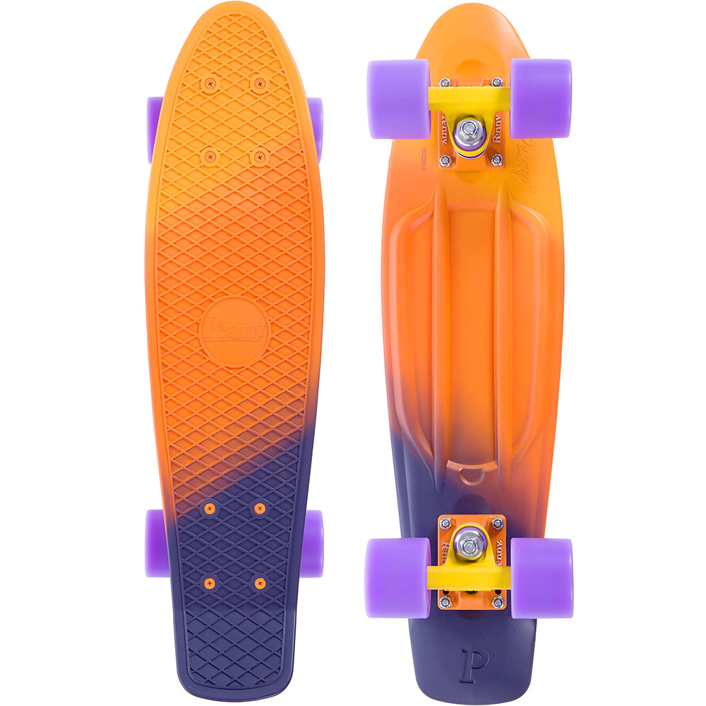 Пенни борд Penny Original 22 LTD, цвет: Yellow/Orange/PurPNYCOMP227 Пенни борд Penny Original 22 LTD, цвет: Yellow/Orange/PurPNYCOMP227Penny продукт 12-ти летнего опыта в производстве скейтбордов Бена Маккея. В Penny он вложил все что знал о дизайне и производстве, чтобы придумать качественную, крепкую, фановую и цветную виниловую доску пенни. PENNY комплект лонгборд для детей от 4-х лет. Предназначен для активного отдыха.