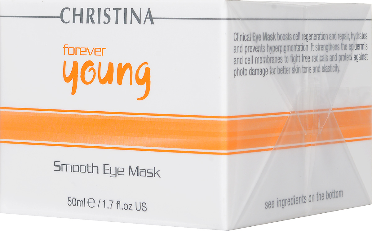 Christina Маска для сглаживания морщин в области глаз Forever Young Eye Smooth Mask 50 млFY-EM 26 Christina Маска для сглаживания морщин в области глаз Forever Young Eye Smooth Mask 50 млFY-EM 26Маска для сглаживания морщин в области глаз Christina Forever Young Eye Smooth Mask способствует обновлению клеток кожи. Улучшает ее цвет, увлажняет и усиливает защитные функции. Обеспечивает эффект постоянного лифтинга, защищает кожу от фотостарения. После применения маски от Christina кожа становится свежей и здоровой, морщинки разглаживаются, и улучшается цвет лица.