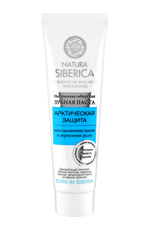 Natura Siberica зубная паста для чувствительных зубов Арктическая защита100 гр086-00-32680 Natura Siberica зубная паста для чувствительных зубов Арктическая защита100 гр086-00-32680Зубная паста имеет приятный аромат сибирских трав и обеспечивает устранение симптомов повышенного уровня чувствительности зубов, за счет добавления органического экстракта эхинацеи, кислицы якутской, медуницы и алтайской облепихи. Паста восстанавливает поврежденную эмаль. Экстракт эхинацеи является природным антибиотиком, оказывая противовоспалительное и противовирусное воздействие на полость рта, обеспечивает укрепление зубной эмали.Алтайская облепиха обеспечивает защиту и укрепление деснам. Оказывает ранозаживляющее и регенерирующее воздействия.Кислица якутская предупреждает появление неприятного запаха, оказывает антисептическое воздействие.Таежная медуница борется с кровоточивостью десен.