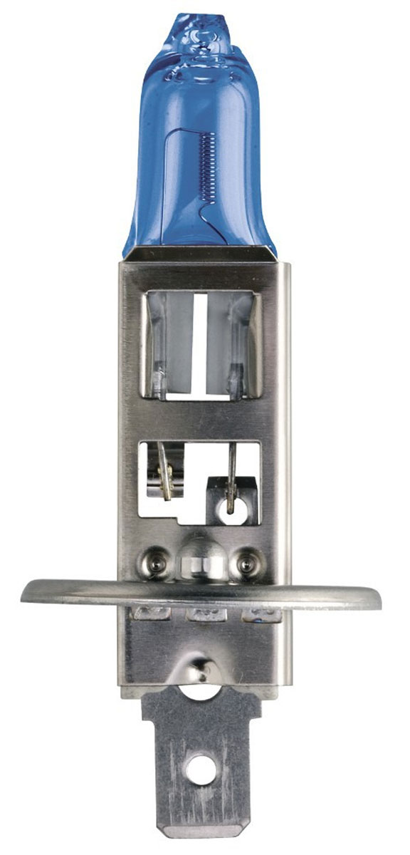 Лампа автомобильная галогенная Philips DiamondVision, для фар, цоколь H1 (P14,5s), 12V, 55W12258DVB1 (бл.) Лампа автомобильная галогенная Philips DiamondVision, для фар, цоколь H1 (P14,5s), 12V, 55W12258DVB1 (бл.)Автомобильная галогенная лампа Philips DiamondVision произведена из запатентованного кварцевого стекла с УФ фильтром Philips Quartz Glass. Кварцевое стекло Philips в отличие от обычного твердого стекла выдерживает гораздо большее давление смеси газов внутри колбы, что препятствует быстрому испарению вольфрама с нити накаливания. Кварцевое стекло выдерживает большой перепад температур, при попадании влаги на работающую лампу изделие не взрывается и продолжает работать. Лампа DiamondVision с чистым белым светом, цветовой температурой 5000 K и стильным эффектом холодного белого ксенонового света идеально подходит для водителей, которые хотят придать индивидуальный стиль своему автомобилю. Автомобильные галогенные лампы Philips удовлетворят все нужды автомобилистов: дальний свет, ближний свет, передние противотуманные фары, передние и боковые указатели поворота, задние указатели поворота, стоп-сигналы, фонари заднего хода, задние противотуманные фонари, освещение...